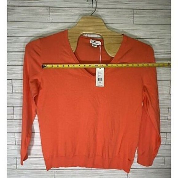 NWT Vineyard Vines Sweater Cara Cara V-Neck‎  Top Cotton Rayon Spandex Sz XL - Picture 5 of 7